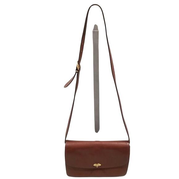 RARE Vintage Coach Flap Saddle Bag Brown‎ Leather Crossbody - Picture 1 of 16